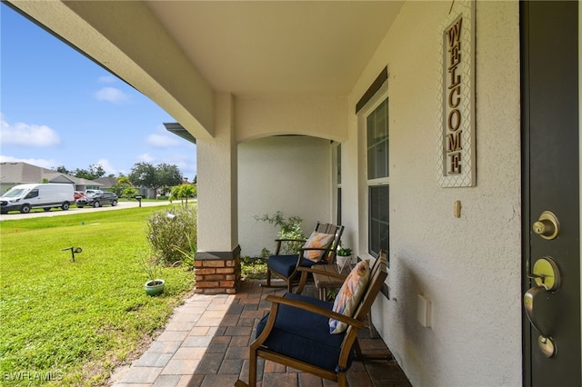 view of patio with a porch