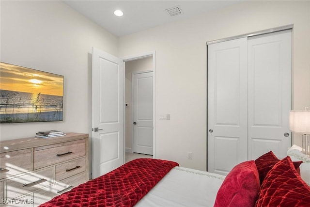 bedroom with a closet