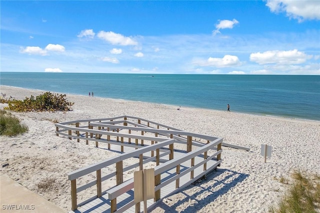 water view featuring a beach view