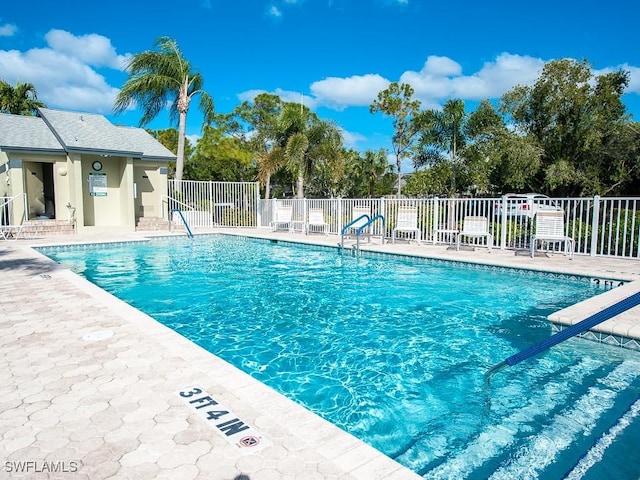 view of pool featuring a patio area