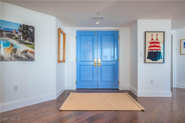 entryway featuring dark hardwood / wood-style floors