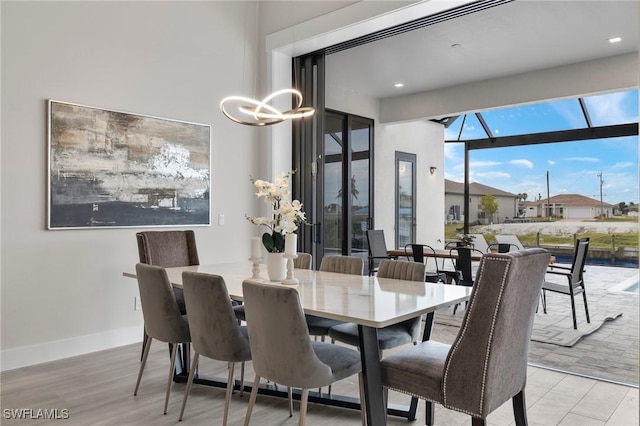 dining room featuring light hardwood / wood-style floors