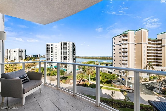 balcony with a water view