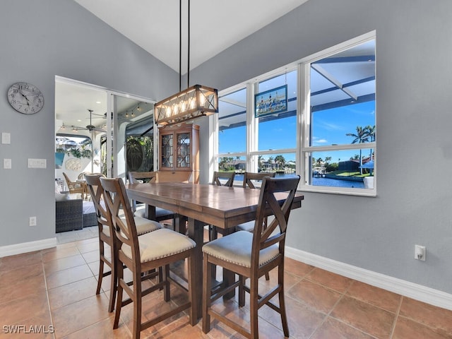 dining room with tile patterned flooring