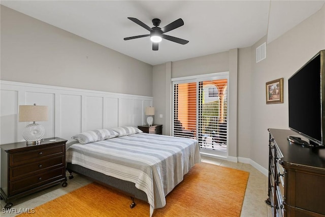 bedroom with ceiling fan