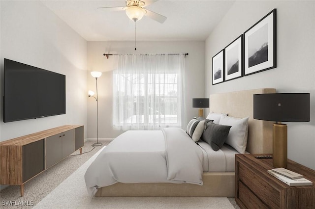3259 Hampton Blvd, Alva, FL 33920 - bedroom with light colored carpet and a ceiling fan