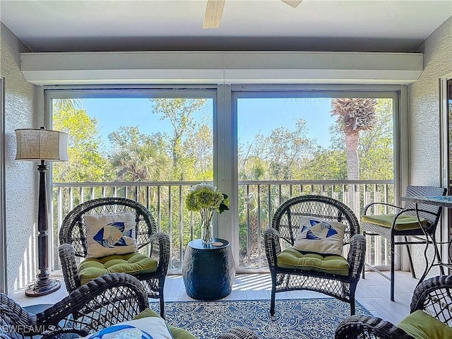 sunroom featuring a wealth of natural light