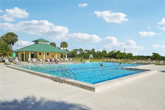 view of pool with a patio area