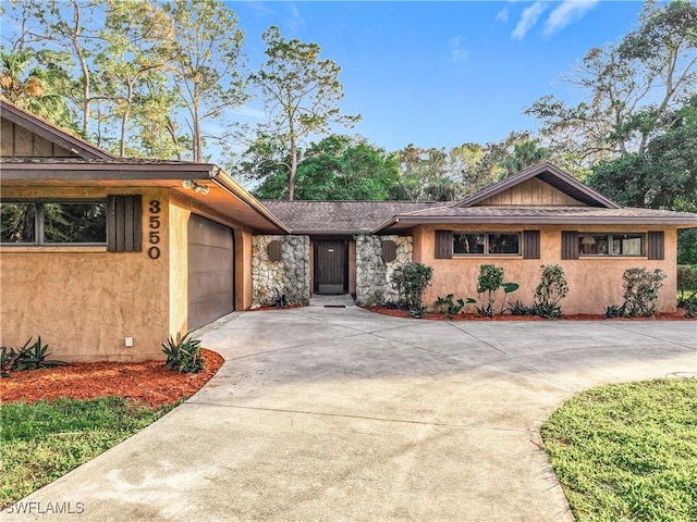 view of front of house with a garage