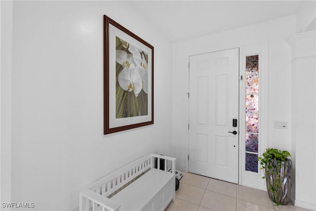 view of tiled foyer