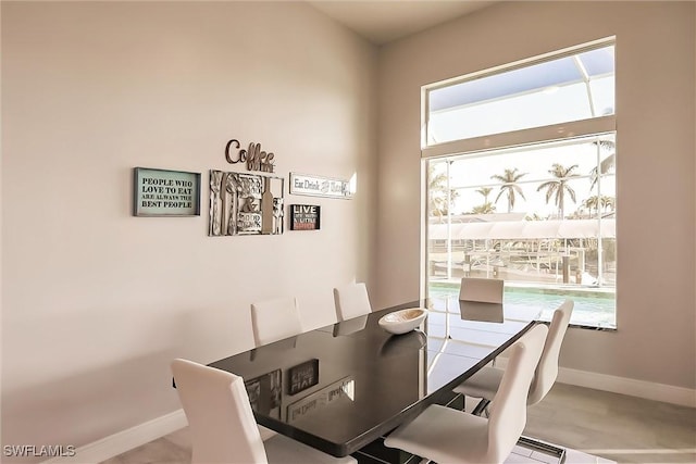 dining room featuring a wealth of natural light