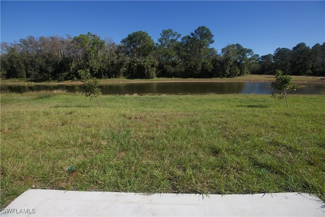 view of yard featuring a water view