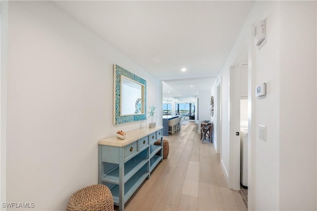 hallway featuring light hardwood / wood-style floors