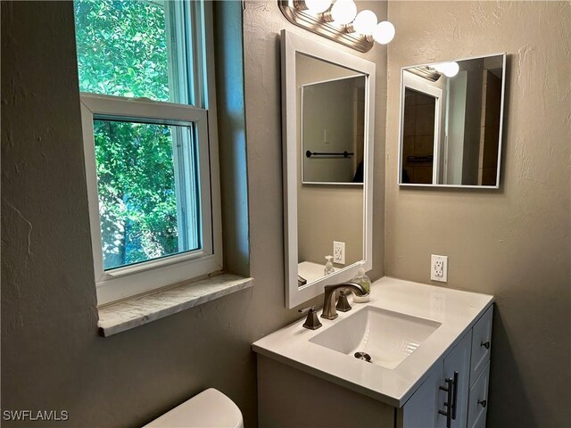 bathroom with vanity and toilet