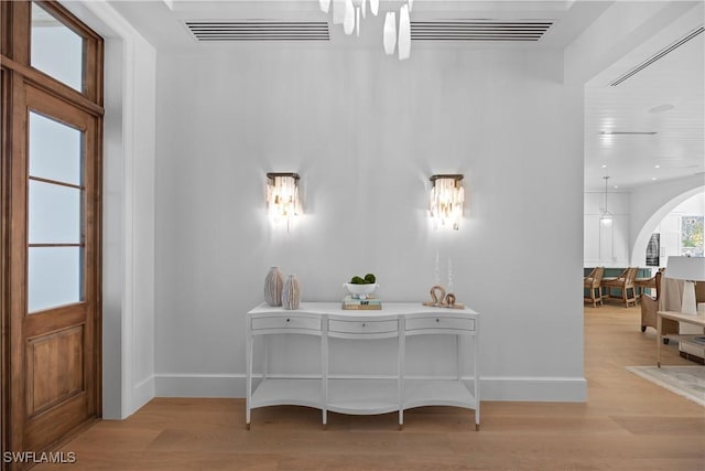 bathroom featuring hardwood / wood-style flooring