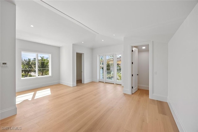 empty room featuring light wood-type flooring