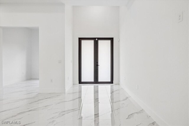 empty room with french doors