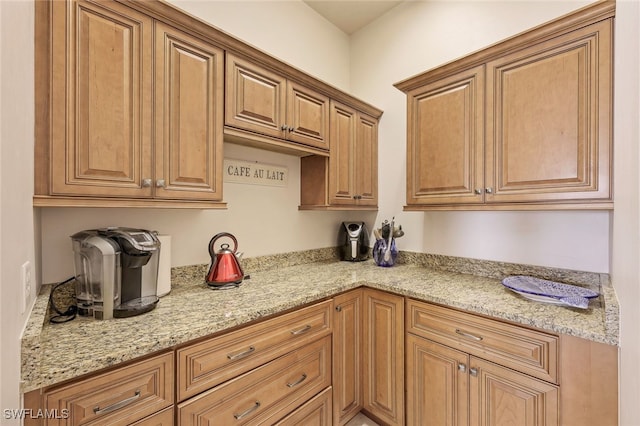 kitchen with light stone counters