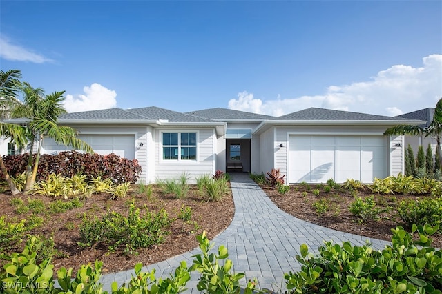 view of front facade featuring an attached garage