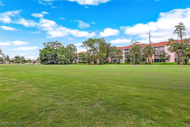 view of home's community with a lawn