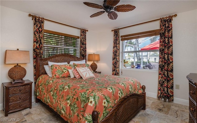 bedroom with ceiling fan