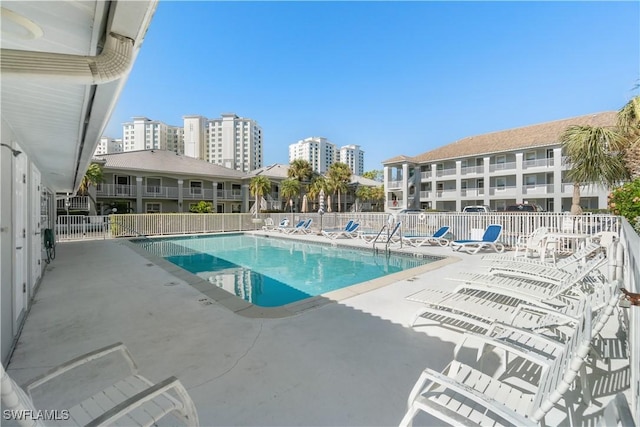 view of pool with a patio area