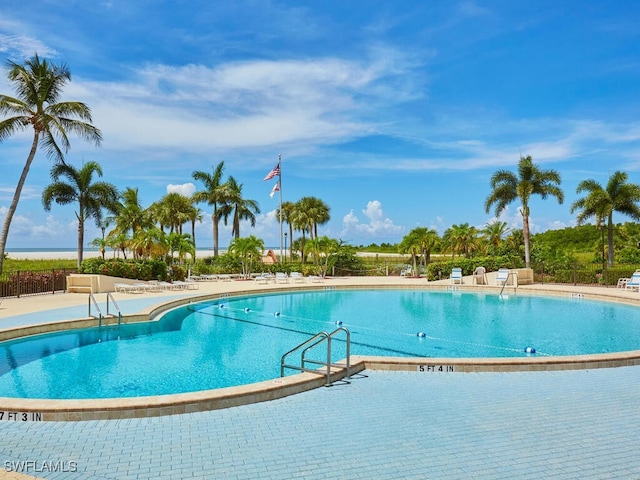 view of pool with a patio area