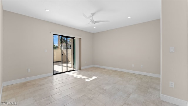 empty room featuring ceiling fan