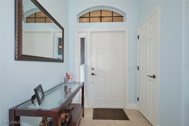 view of tiled entrance foyer