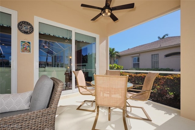 view of patio / terrace with ceiling fan