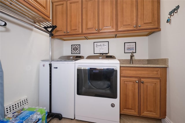 laundry room with cabinets and independent washer and dryer