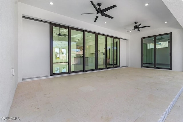 spare room featuring french doors