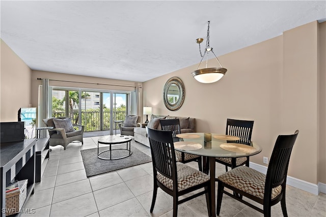 view of tiled dining area