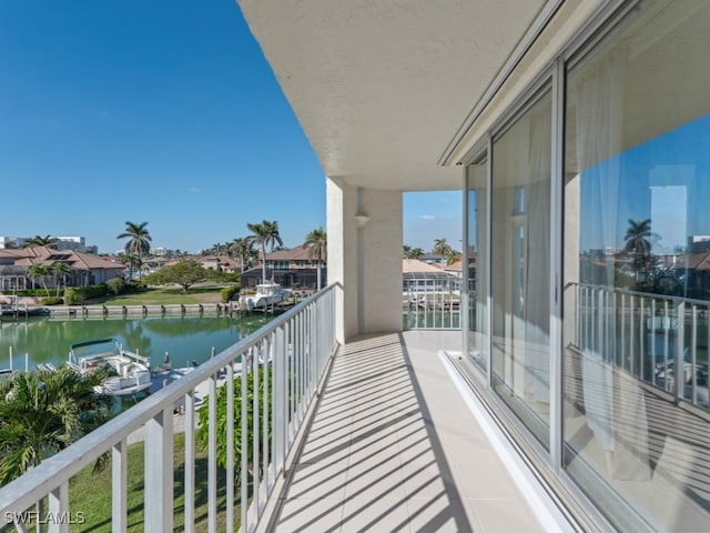 balcony with a water view