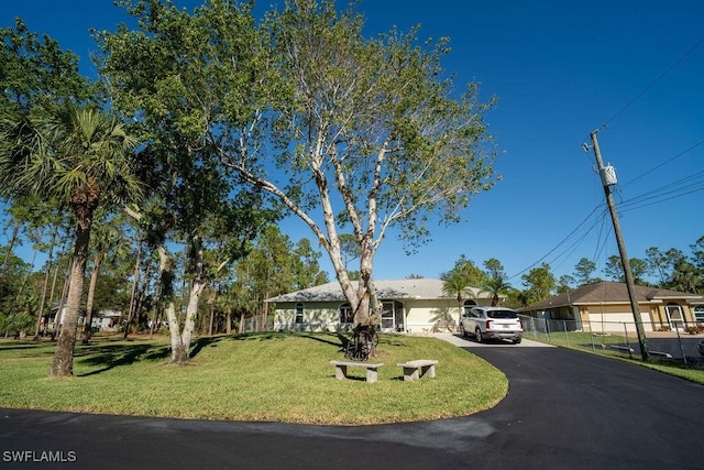 view of front of home with a front yard