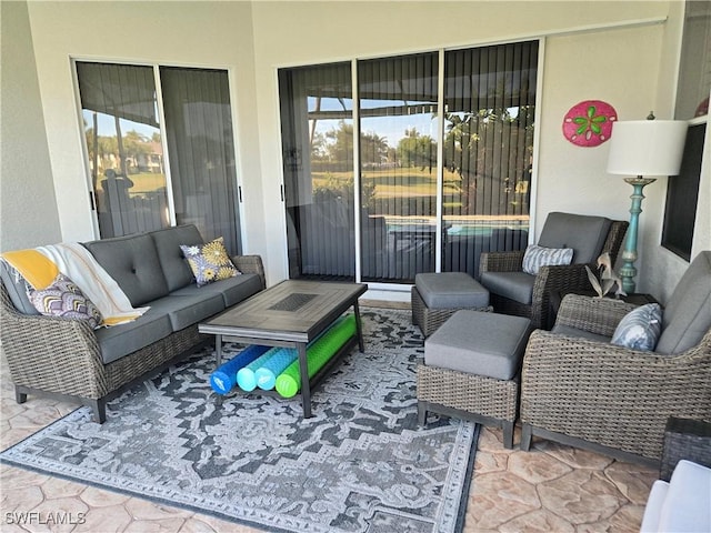 view of patio featuring an outdoor hangout area