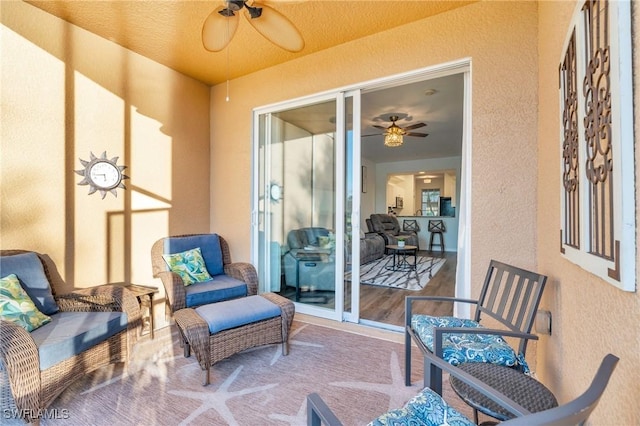 view of patio / terrace with ceiling fan