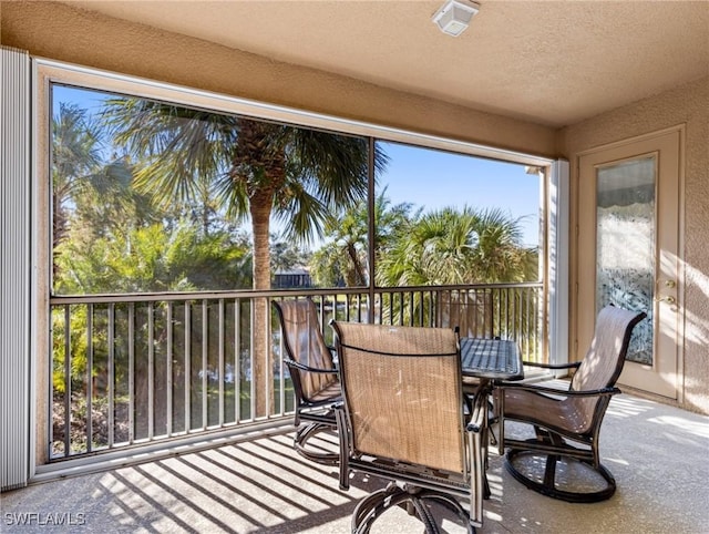 view of sunroom