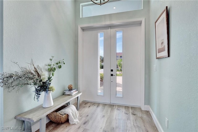 foyer featuring light hardwood / wood-style flooring