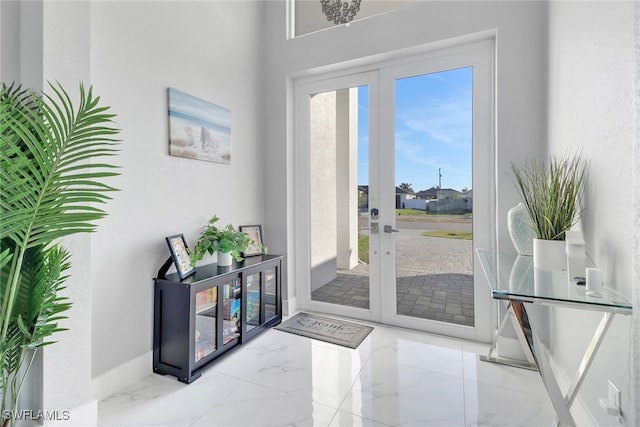 entrance foyer with french doors