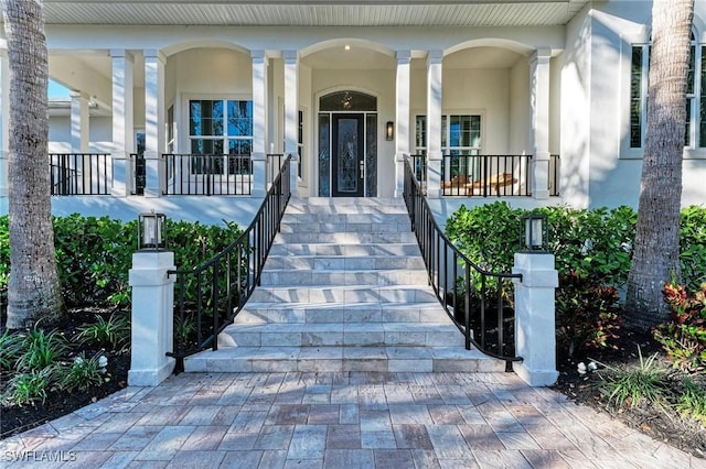 property entrance with a porch