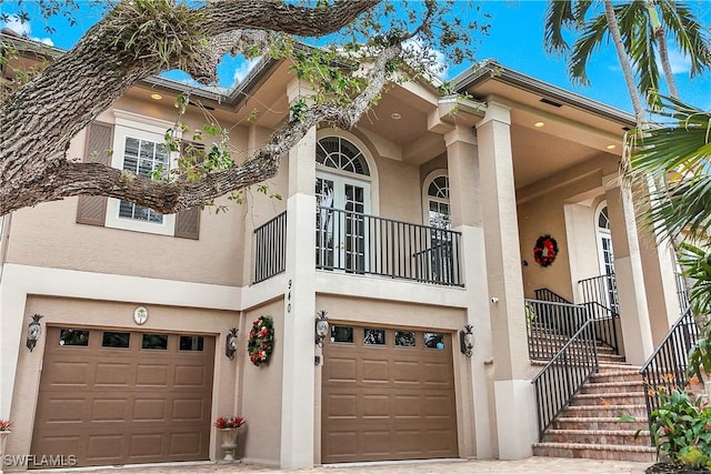 view of front of house with a garage