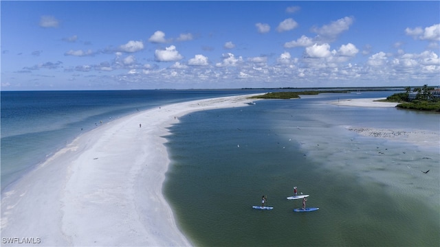 property view of water with a beach view