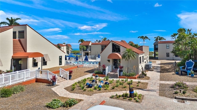 view of front of home with central AC unit