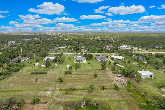 bird's eye view with a rural view