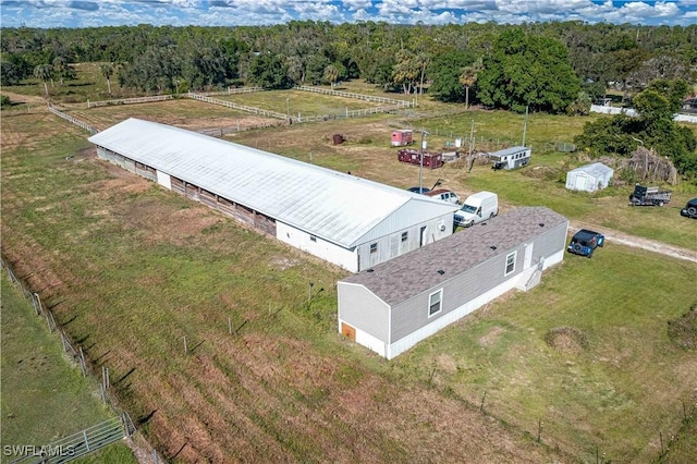 aerial view featuring a rural view