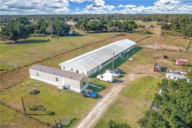 bird's eye view with a rural view