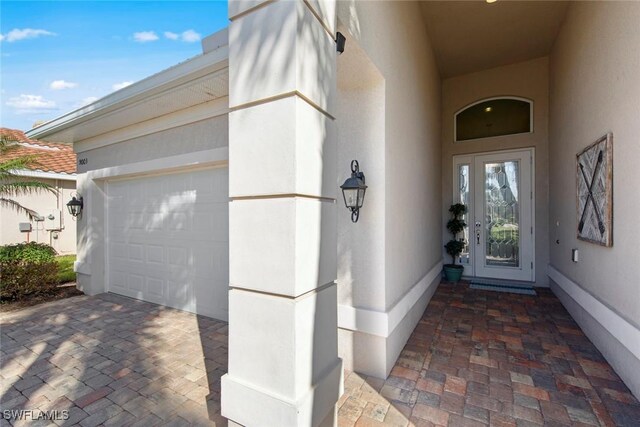 entrance to property with a garage