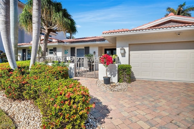 view of front of house with a garage