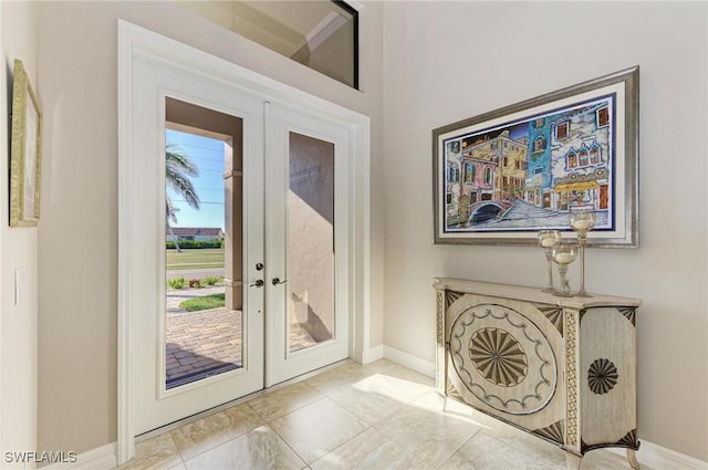 doorway featuring french doors